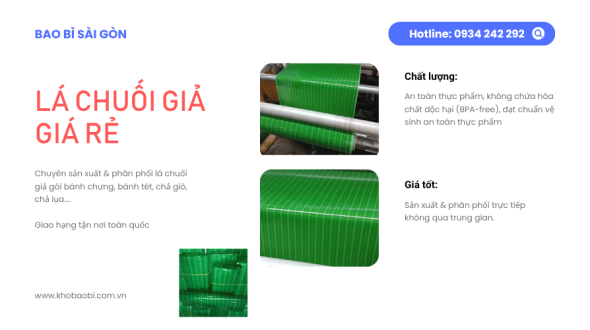 Cung cấp lá chuối giả gói thực phẩm TPHCM
