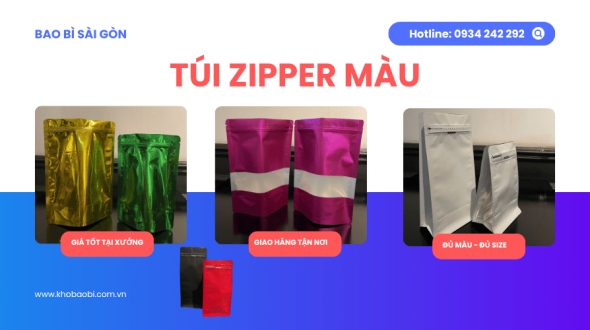 Bán sỉ túi zipper màu giá rẻ tại TPHCM