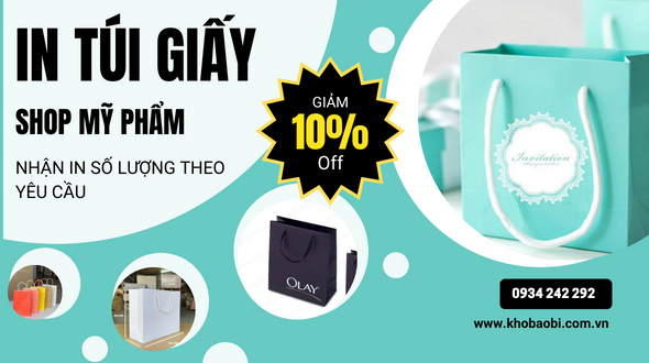 Thiết kế in ấn túi giấy shop mỹ phẩm