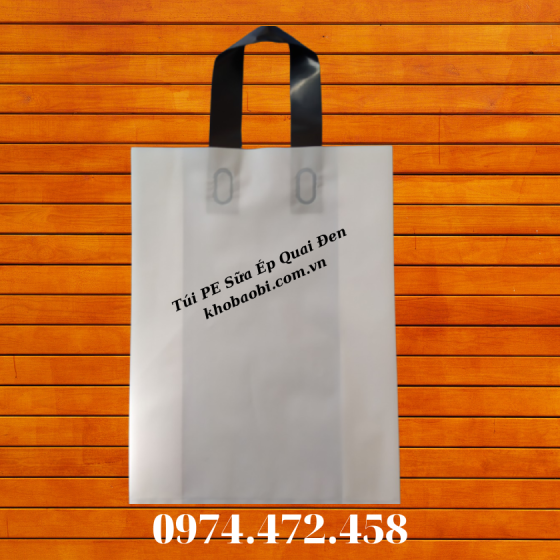 Túi PE Sữa Ép Quai Đen 