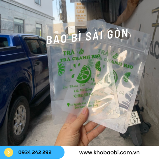 Túi zipper đựng trà chanh, trà sữa trong suốt